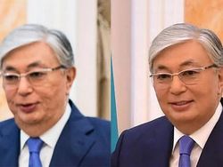 Perbandingan Foto Presiden Kazakhstan Asli dan Editan