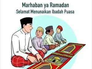 Sambut Ramadhan, Ilustrasi Salat Berjamaah dan Satu Sajadah Diposting Jokowi