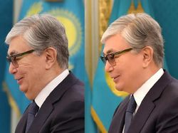 Perbandingan Foto Presiden Kazakhstan Asli dan Editan