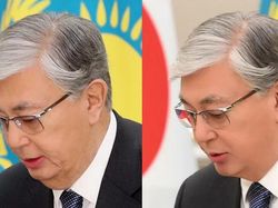 Perbandingan Foto Presiden Kazakhstan Asli dan Editan