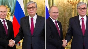 Kiri foto dari jurnalis foto - Kanan foto resmi dari pemerintah Kazakhstan. Foto: https://www.rferl.org/