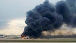Asap Membubung Tinggi, Ini Penampakan Kebakaran Pesawat Aeroflot di Rusia