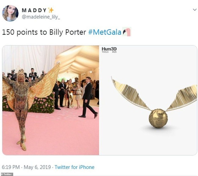 Billy Porter mirip Golden Snitch di film Harry Potter. Foto: Twitter