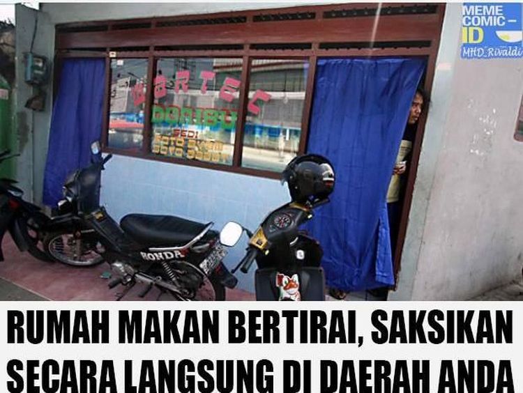 Ngumpet Tertutup Tirai, Ini Meme Kocak Soal Warteg di Bulan Puasa