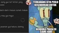 Netizen ini sok-sok mau negur temannya yang lagi makan di warteg siang hari. Eh, dia ga sadar kalau sedang berbuat doa juga ckckck. Foto: Istimewa