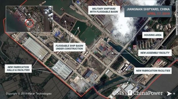 Citra satelit terbaru tunjukkan aktivitas China yang sedang merakit kapal induk terbaru