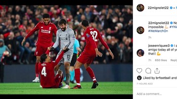 Meski lama tidak bermain, kiper Simon Mignolet ikut merayakan. “Tidak ada yang mustahil,” tulisnya. Foto: Instagram