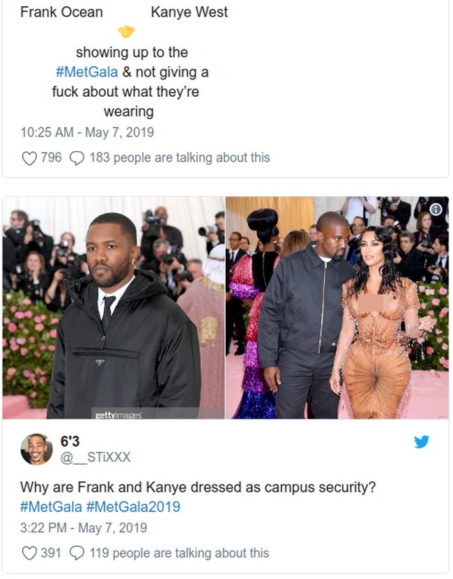 Frank dan Kanye West berdandan ala petugas keamanan kampus? Foto: Twitter
