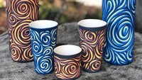 Sean juga membuat gelas dengan berbagai ukuran. Ada gelas kecil, gelas sedang hingga gelas besar. Bahkan satu set cangkir teh juga bisa dibuat sesuai pesanan. Foto: instagram @forestceramicco