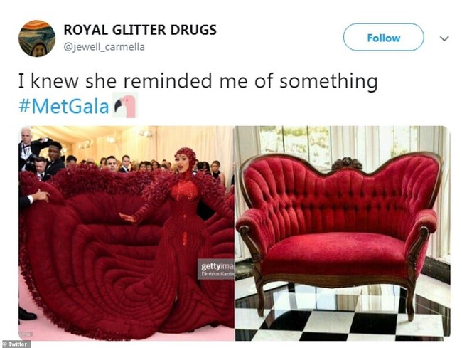 Yang lain menyamakan Cardi B dengan sofa sampai Po Teletubbies. Foto: Twitter