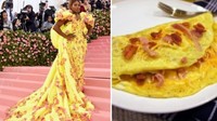 Nyatanya nggak cuma makanan manis. Ada Serena Williams yang tampilannya mirip omelet gurih dengan taburan ham. Nyam nyamm! Foto: Twitter @semangkasegar