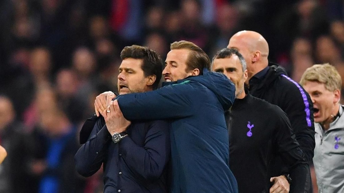Harry Kane merayakan kelolosan Tottenham Hotspur ke final Liga Champions (Dylan Martinez/REUTERS)