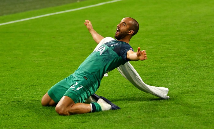 Perayaan Lucas Moura. Foto: Dylan Martinez/Reuters