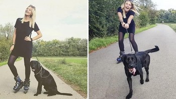 Berfoto dengan anjing tercinta tidak semudah dibayangkan. Foto: instagram.com/the_truth_is_not_pretty/