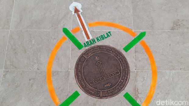 Arah kiblat di Masjid Cipto Mulyo, Boyolali. 
