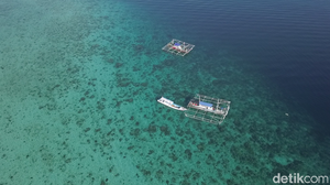 Foto Drone: Pulau dengan Perairan Sejernih Kristal di NTT
