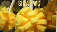  Bentuk spon sikat wc yang satu ini mengingatkan kita pada potongan buah mangga segar. Duh, jadi terbayang rasa manisnya mangga. Foto: Instagram dagelan  