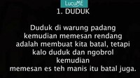 Diingat-ingat ya aturan soal es teh manis. Minuman menyegarkan ini juga bisa bikin kamu batal puasa lho. Jangan sampai nggak sadar memesannya. Foto: Istimewa