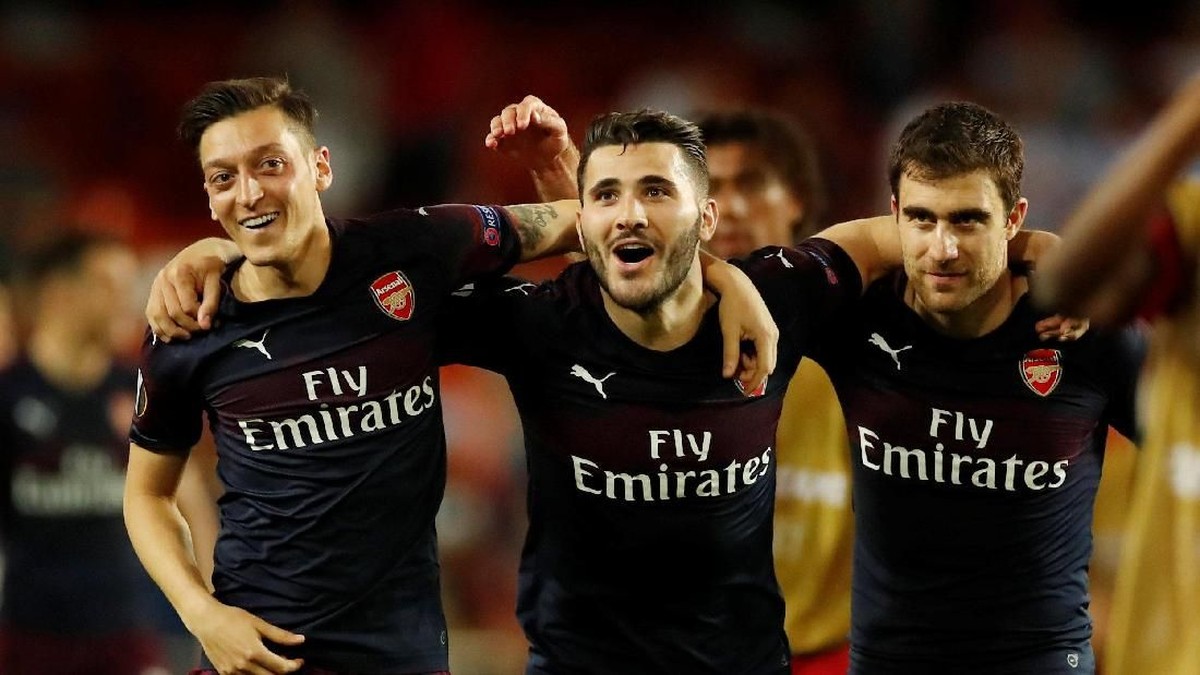 Arsenal melenggang ke final Liga Europa usai menang agregat 7-3 atas Valencia. (Foto: Andrew Boyers/Action Images via Reuters)