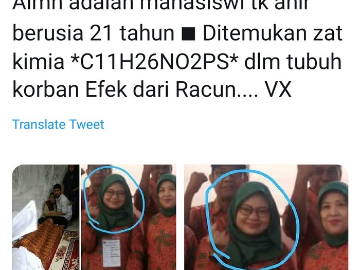 Hoax tentang petugas KPPS tewas diracun menyebut racun VX (Foto: tangkapan layar) Hoax tentang petugas KPPS tewas diracun menyebut racun VX (Foto: tangkapan layar)