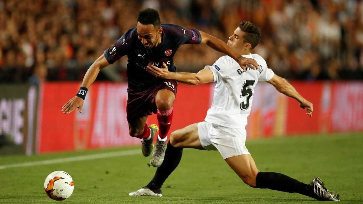 Valencia vs Arsenal sama kuat 1-1 di babak pertama. (Foto: Andrew Boyers/Action Images via Reuters)