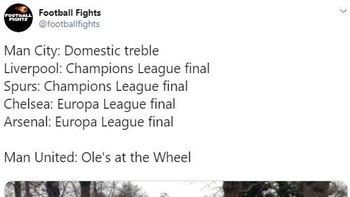 Tuah Ole Gunnar Solskjaer pun hanya terasa di awal-awal kepelatihannya saja. Foto: Twitter/footbalIfights