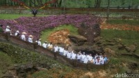  Menteri Rini ke Purbalingga untuk melihat proyek Bandara JB Soedirman. Rini pun mampir ke objek wisata Goa Lawa di Desa Siwarak, Kecamatan Karangreja. (Arbi Anugrah/detikcom)