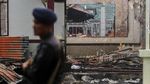 Penampakan Puing-puing Bangunan Pasca Kebakaran di Rutan Siak