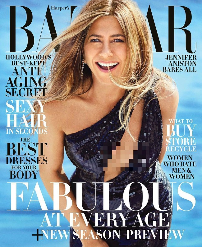 Inilah penampilan aktris Jennifer Aniston sebagai model sampul untuk majalah Harpers Bazaar Amerika Serikat edisi Juni/Juli 2019. Ia menebar pesonanya dalam balutan gaun sequin YSL dengan detail cutout di area dada yang mempertegas aura seksinya. Foto: Dok. Harpers Bazaar