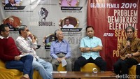 Para tokoh yang hadir di acara itu adalah Direktur Lembaga Pemilih Indonesia (LPI) Boni Hargens, Guru Besar FISIP UI Arbi Sanit, Deklarator Pemenangan Prabowo-Sandi Adhie M. Massardie, Peneliti LIPI Indria Samego, dan Mantan Komisioner KPU Hadar Nafis Gumay.