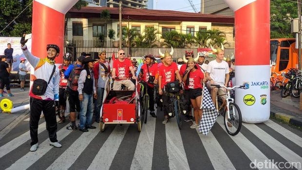 Pesepeda asal Denmark, Emil Hvidtfeldt. (Foto: Jefrie Nandy Satria/detikcom)