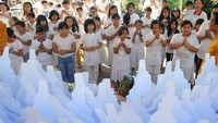 Begini momen umat Hindu di Denpasar, Bali saat menggelar upacara Pattidana.