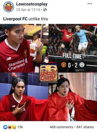 Ekspresi Nelangsa Cosplayer Kocak Pendukung Liverpool