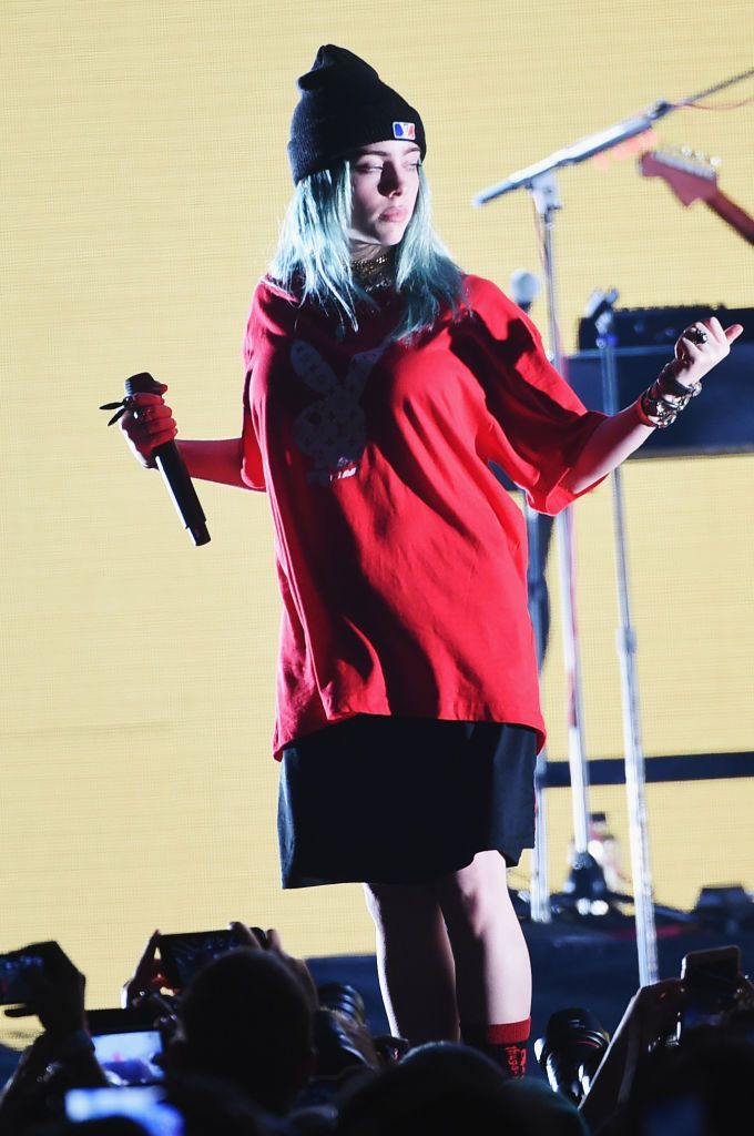 INGLEWOOD, CA - DECEMBER 09:  Billie Eilish performs on stage during KROQ Absolut Almost Acoustic Christmas at The Forum on December 9, 2018 in Inglewood, California.  (Photo by Kevin Winter/Getty Images for KROQ/Entercom)