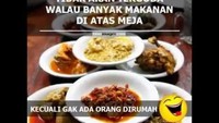 Orang beriman tidak akan tergoda walau ada banyak makanan di atas meja. Kecuali nggak ada orang di rumah. Ups, apa benar? Foto: Istimewa