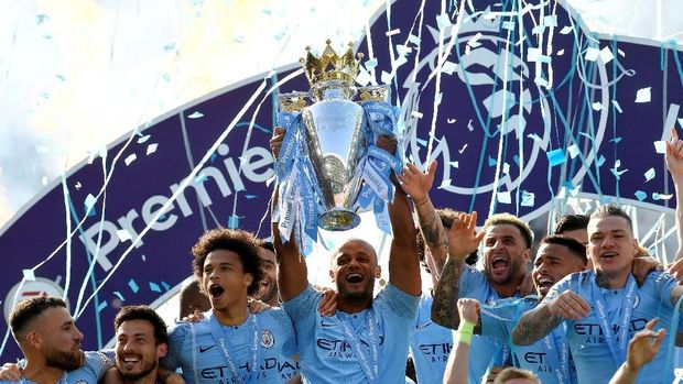 Man City juara Liga Primer Inggris 2018/2019.