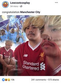 Ekspresi Nelangsa Cosplayer Kocak Pendukung Liverpool