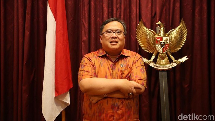Menteri PPN/Kepala Bappenas Bambang Brodjonegoro Kepala Badan Perencanaan Pembangunan Nasional Bambang Brodjonegoro di Jakarta, Jumat (10/5/2019). Agung Pambudhy/Detikcom.