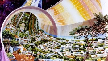 Konsep yang diketengahkan Bezos dan Blue Origin meniru desain ini. Pada tahun 1975, grup riset yang dipimpin profesor Gerard O’Neill mengilustrasikan kira-kira seperti apa permukiman manusia di luar angkasa. Riset ini disponsori oleh NASA. Foto: NASA