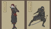 Black Widow dan Hawkeye tampil menjadi ninja. Dok. Twitter/takumitoxin