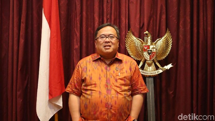 Kepala Badan Perencanaan Pembangunan Nasional Bambang Brodjonegoro di Jakarta, Jumat (10/5/2019). Agung Pambudhy/Detikcom.