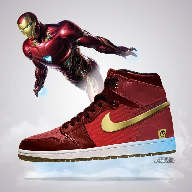 Adalah Chris Kemp, desainer grafis yang membuat desain sneakers Avengers: Endgame versi Nike Air Jordan ini. Pria asal Essex, Inggris, tersebut memamerkan karyanya di Instagram @ck_crerative. Salah satunya sneakers merah yang terinspirasi dari kostum Iron Man. (Foto: dok. @ck_creative)