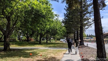 Pemandangan di sekitaran markas Google di Mountain View. Foto ini diambil siang hari sekitar pukul jam 2 siang. Foto: detikINET/Agus Tri Haryanto
