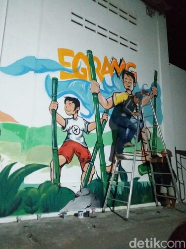 Mural egrang di Kediri/