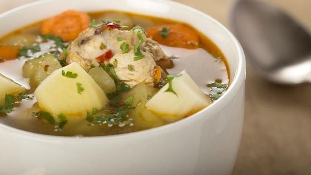 sayur sop or vegetable with chicken soup indonesian culinary