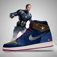 Bukan Captain America namanya tanpa bintangnya. Bintang itu pula menjadi focal point di sneakers versi Captain America. (Foto: dok. @ck_creative)