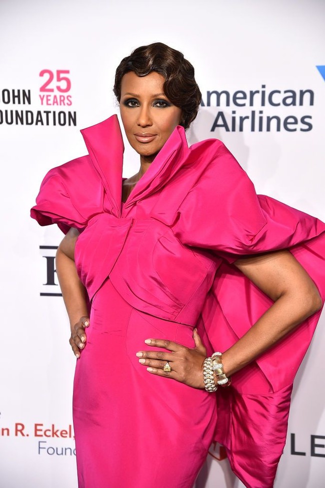 Iman, estimasi kekayaan US$200 juta (±Rp3,2 triliun). Ikon supermodel sejak era ’70-an ini menjadi muse bagi desainer besar seperti Gianni Versace dan Yves Saint Laurent. Ia juga sukses lewat brand Iman Cosmetics. Foto: Getty Images