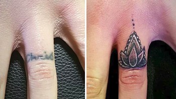 Dari nama yang melingkari jari, jadi coretan gambar lebih besar. (Foto: Boredpanda)