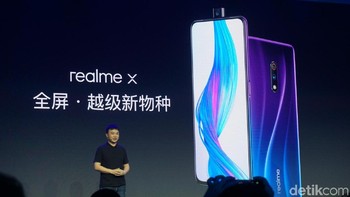 Sesuai dengan tagline yang diusung, Sky Li ingin menghadirkan produk smartphone yang unggul dalam sisi desain, kinerja serta kualitas. Realme X dibekali chipset Snapdragon 710. (Foto: detikINET/Devi Setya Lestari)