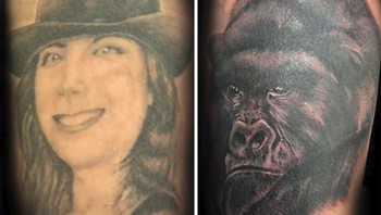 Kocak! wajah sang mantan diubah jadi gorila. (Foto: Boredpanda)